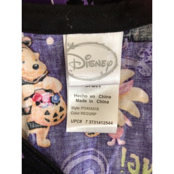 Halloween Scrubs Scrub Top Cartoon Small Disney Winnie the Pooh Tigger - Picture 4 of 5